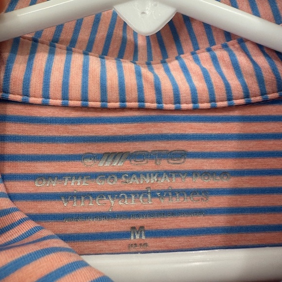 Vineyard Vines Boy’s Polo Shirt - Pink and Blue Stripes - Picture 2 of 2